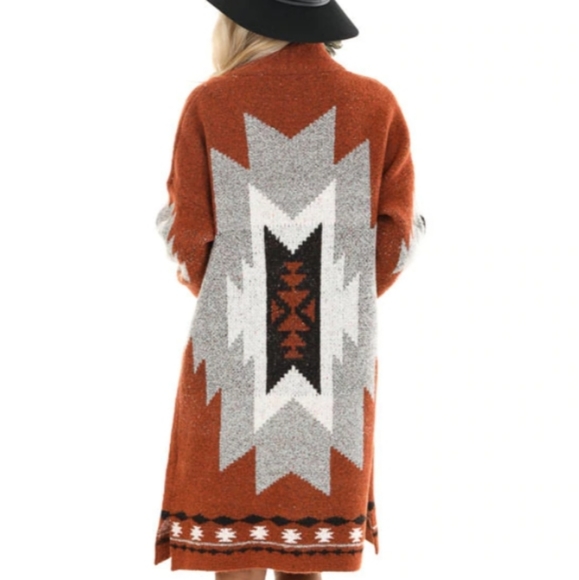 Bohemian Aztec Boho Style Cardigan - Picture 3 of 4